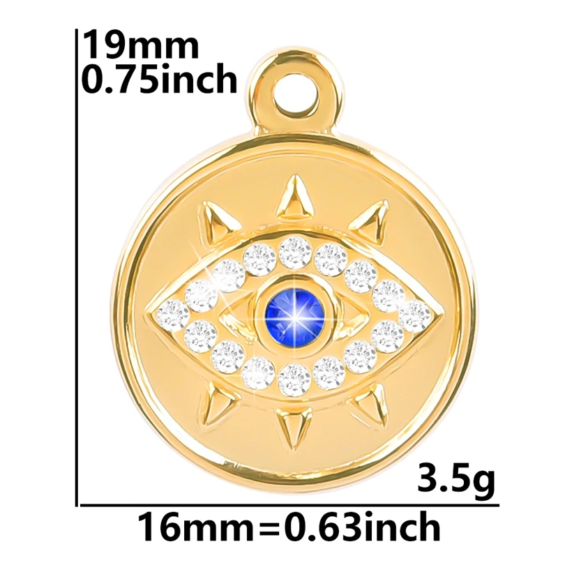 Gold Plated Star Moon Evil Eye Charms Set
