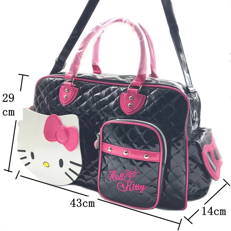 Cute Sanrio Hello Kitty Fashion Handbag Y2K Sweet Spicy Girl Style Large Capacity Pu Leather Crossbody Bag Gothic Style Bag Gift