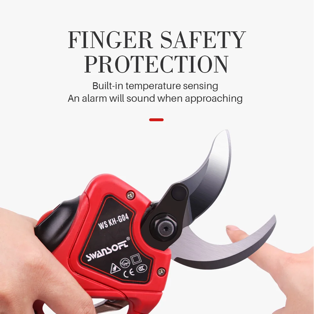 SWANSOFT 45mm Electric Pruning Shears, Professional Cordless Pruner, 1150W 25V/4Ah, for Vineyard & Orchard