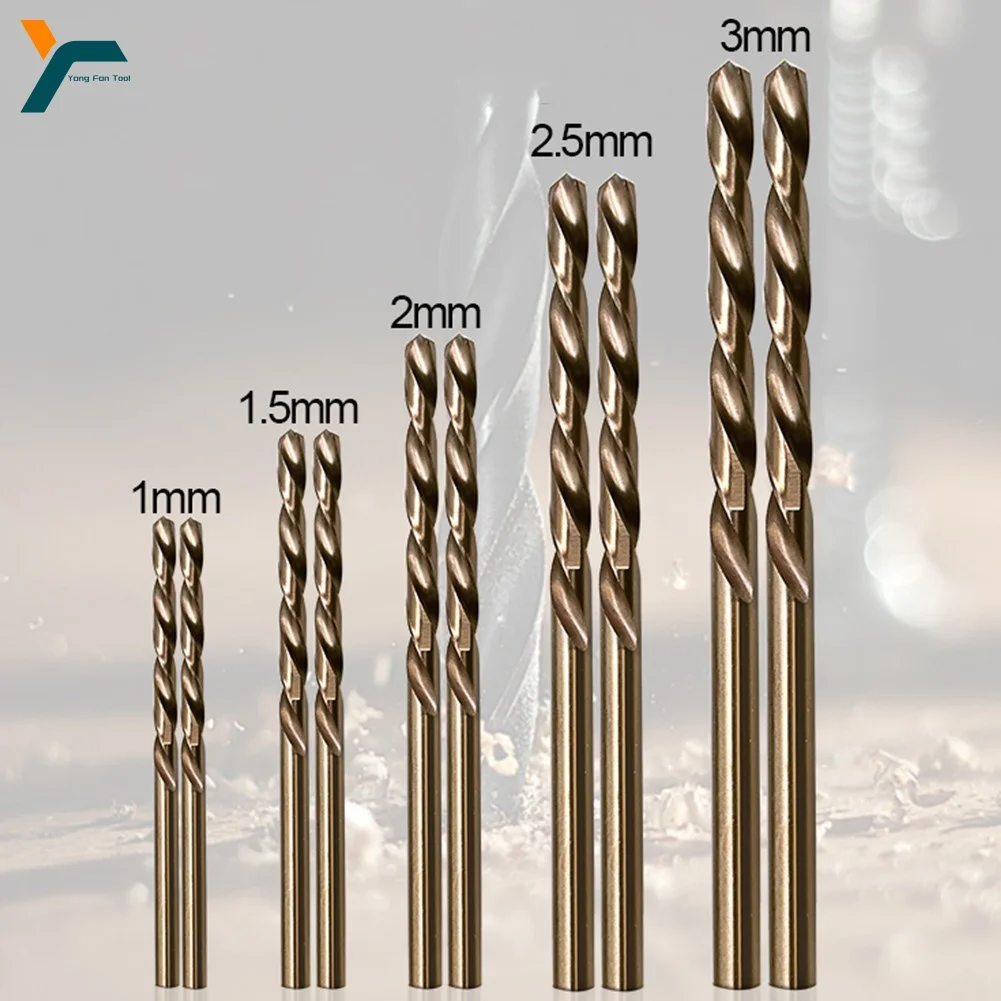 10Pcs Titanium Coated Cobalt Drill Bits HSS M35 Multi Function Metal Twist Drill Power Tool Part 1 1.5 2 2.5 3 mm Hole Cutter