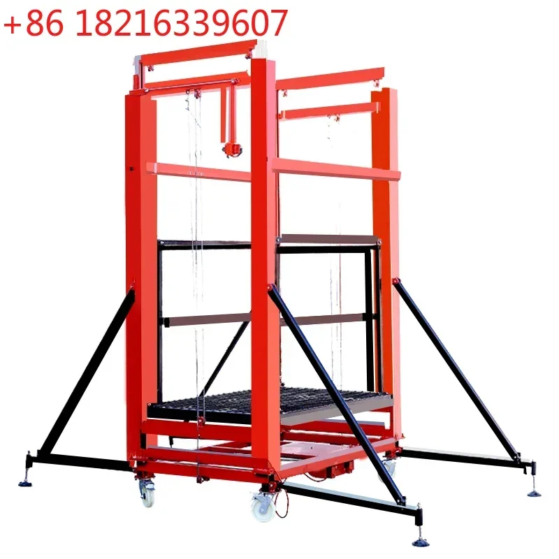 TAO Electric Scaffolding Lift Platform Construction Hoist Elevator for Retail & Hotels 0.5 Ton Load Capacity Metal Construction