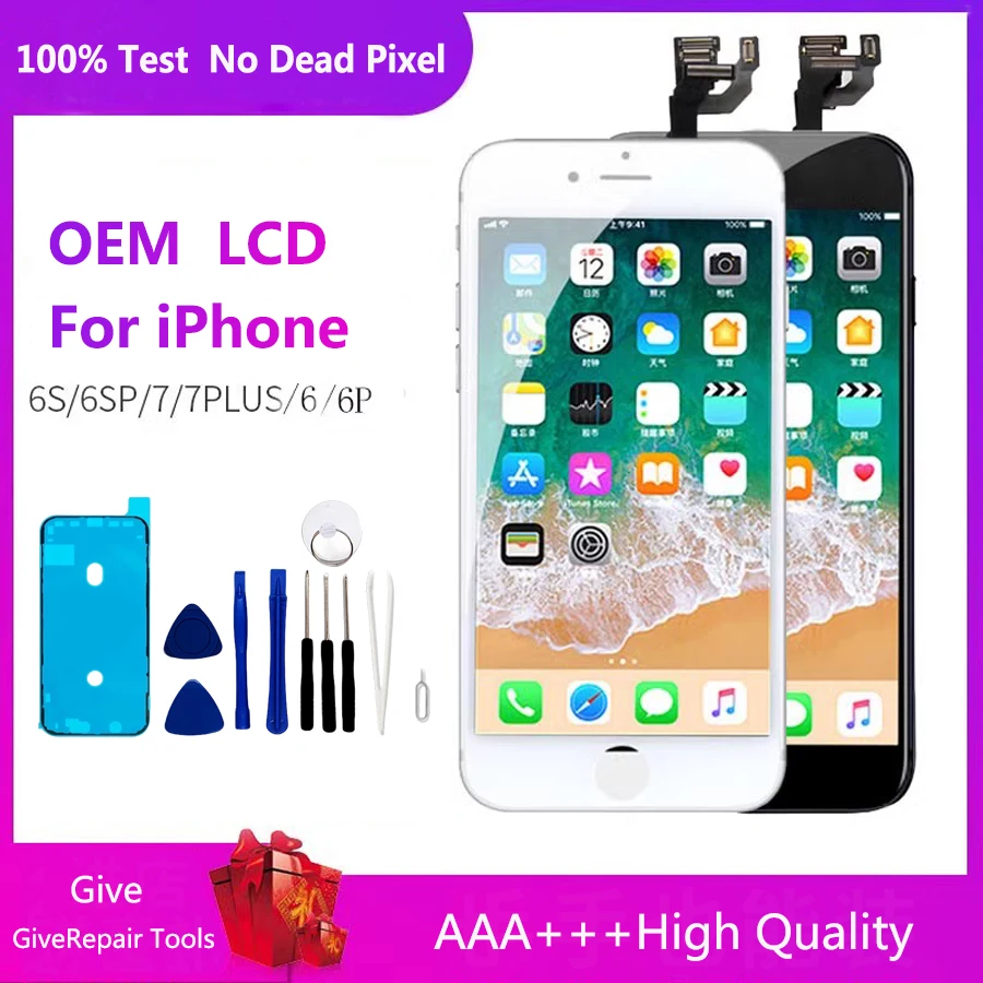 In Stock Display Screen For iPhone 6 7 8 11 12 13 Mini Pro Max 5 6S Plus X XS XR OEM LCD Perfect Touch Screen Assembly 100% Test