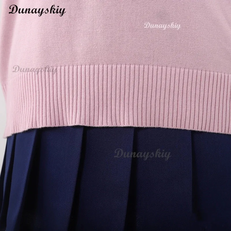 أنيمي Dandadan مومو Ayase تأثيري حلي شعر مستعار الوردي سترة أعلى تنورة أقراط المختنق زي مدرسي الدعائم هالوين مخصصة