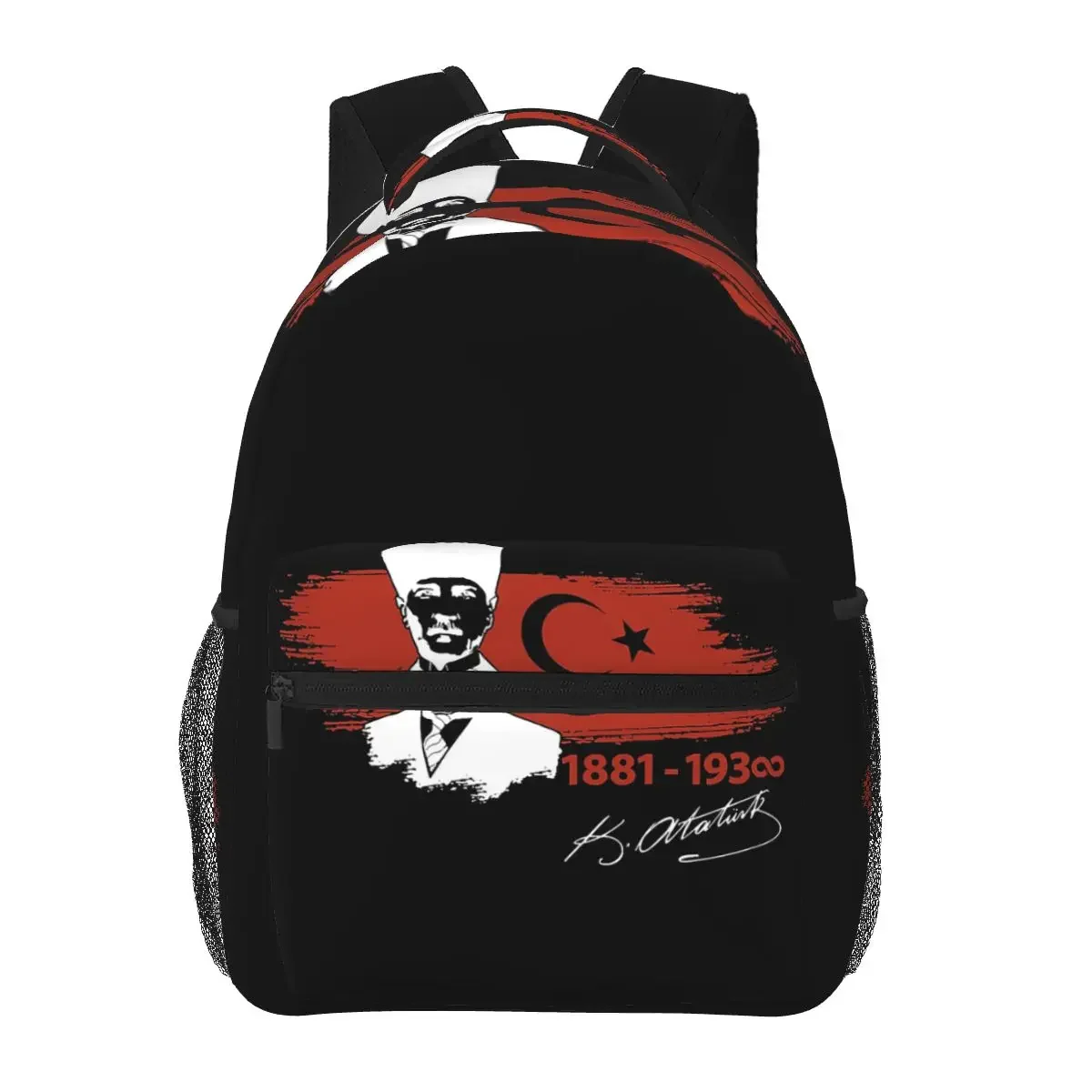 تركيا مصطفى كمال أتاتورك العلم التركي على ظهره رائجة البيع Daypack سعة كبيرة حقيبة الكتب حقيبة مدرسية حقيبة كتف للرجال والنساء