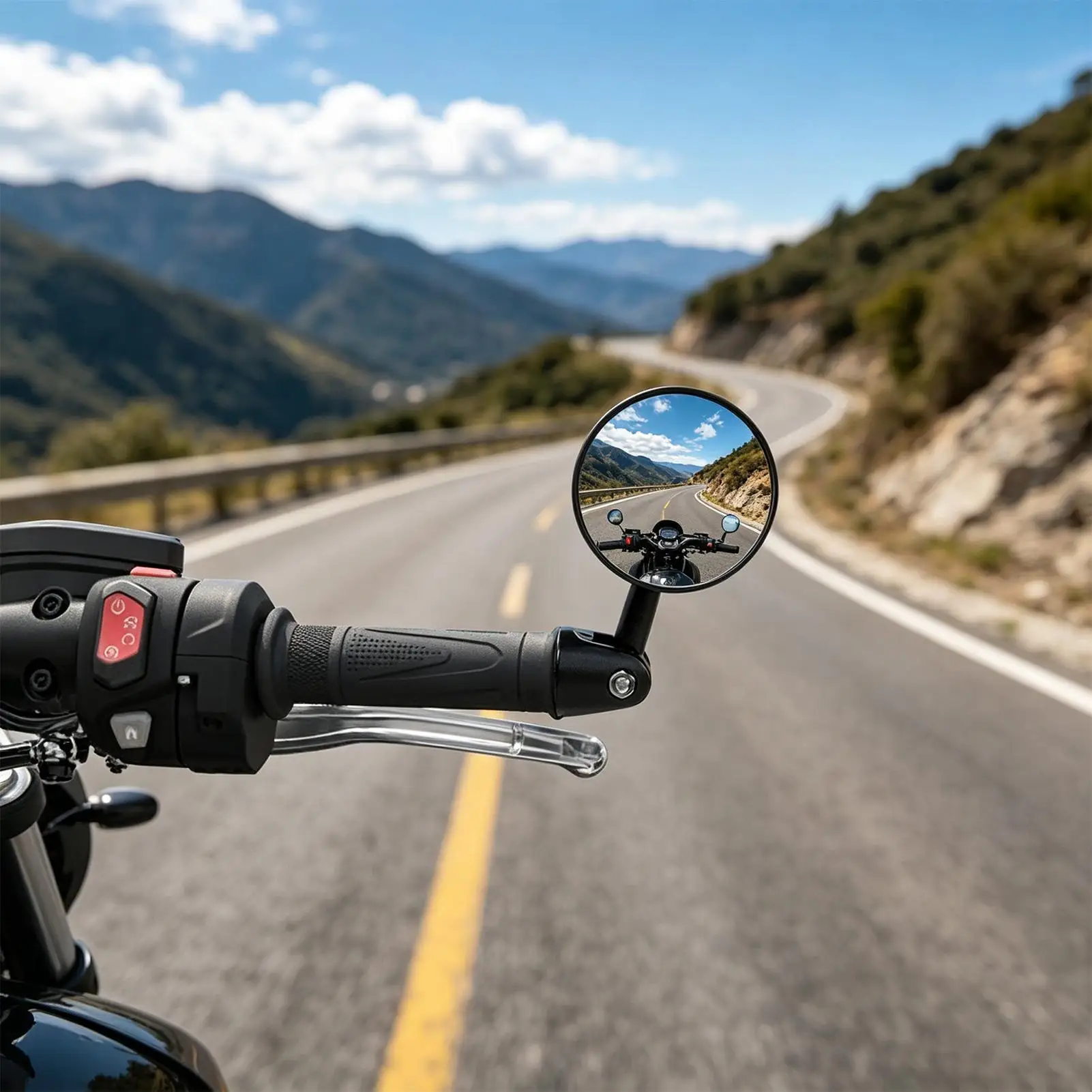 Mirrors For Motorcycles 1 Pair Aluminum Alloy Side Round Mount Universal Motorcycle Mirrors For Daily Commuting Transportation