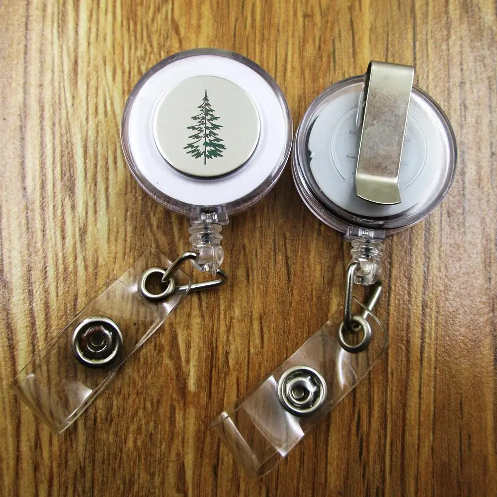 3pcs/lot Pinetree Stainless Steel Charm Retractable Recoil Id Badge Bolder Credential Pass Nurse Accessories Occupation Gift