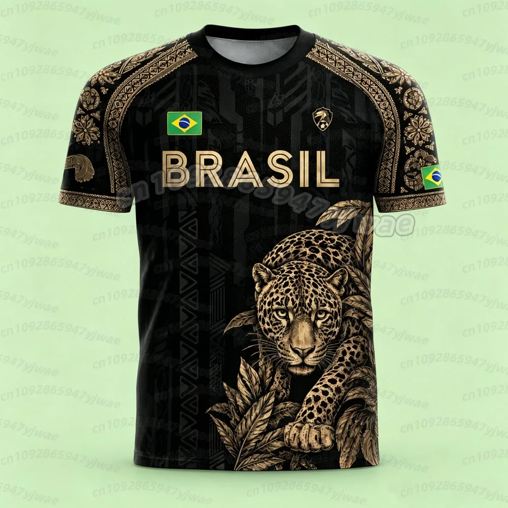 2026 BRASILIEN Nationalflaggen-Print Herren Damen Kurzarm T-Shirt 3D-Druck Tees Outdoor Fußballtrikot Sport T-Shirt für Männer und Kinder – Detail 8