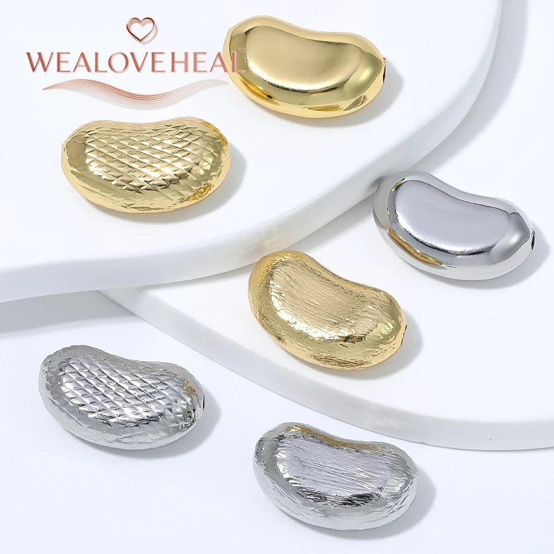 schmuckherstellung zubehör, perlen für schmuckherstellung, 20x12,2mm Hohle Erdnuss-Abstandshalterperlen, 18K vergoldeter Messing-Nierenperlen-Abstandshalter für Armbänder, Halsketten, DIY-Schmuckherstellungszubehör – Detail 19