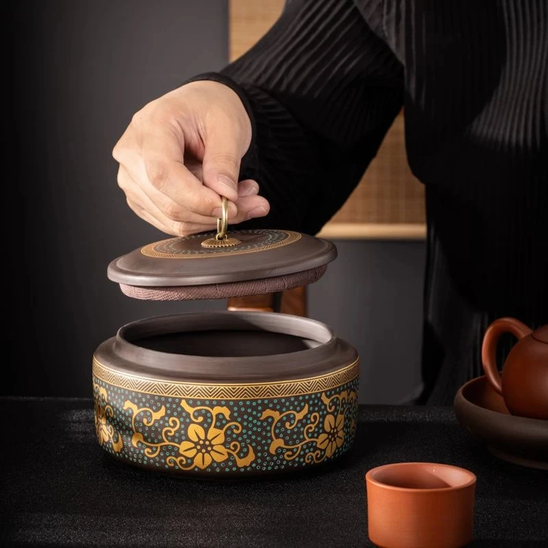 

Чайный котелок из фиолетовой глины, большой керамический герметичный котелок, универсальный полукотелок, черный чай, зеленый чай, Чайник Пуэр, бытовой емкость для хранения