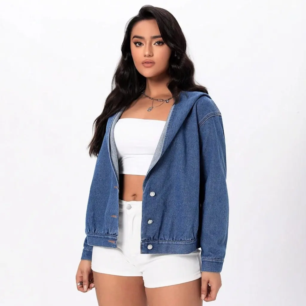 

Женский свободный короткий джинсовый кардиган, модная верхняя одежда в европейском и американском стиле, повседневная удобная посадка от Amazon