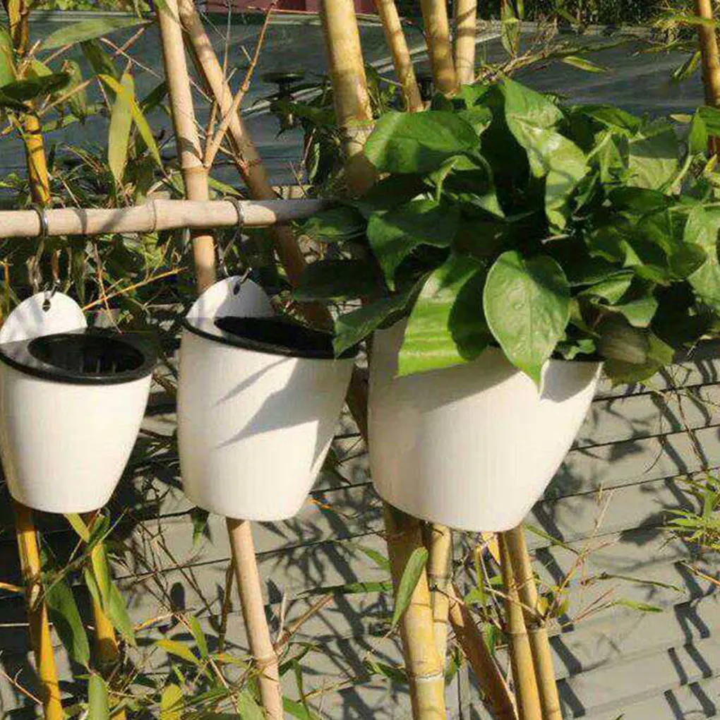 7pcs/set Self-Watering Plant Flower Pot Easy Installation Wide Application Stylish And Elegant Gray-black 110