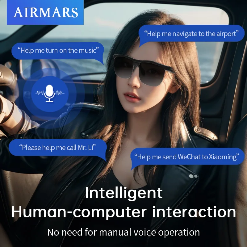 نظارات Airmars MG10 الذكية للاستماع إلى الأغاني، سماعات لاسلكية، نظارات ذكية، نظارات شمسية، نظارات ذكية، سماعات رأس رياضية