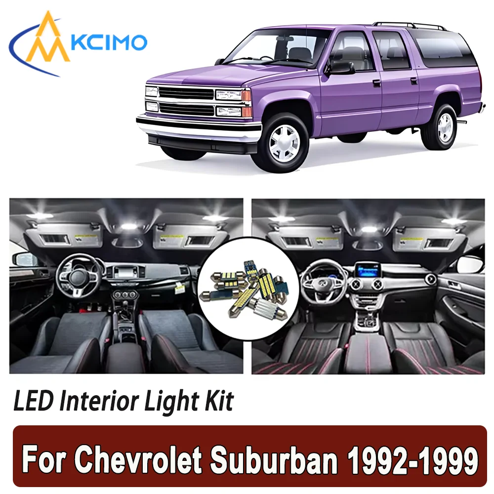 

Kcimo LED For Chevrolet Suburban 1992 1993 1994 1995 1996 1997 1998 1999 Premium Bright LED Interior Dome Map Trunk Light Kit