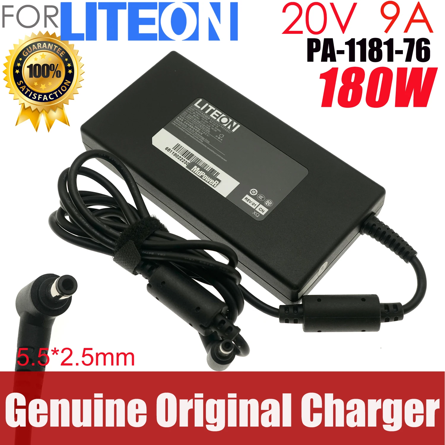 

Genuine Liteon PA-1181-76 20V 9A 180W 5.5*2.5mm AC Adapter Charger For Colorful Hasee Clevo MSI Laptop Power Supply