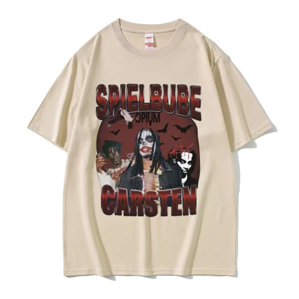 مغني الراب Playboi Carti Spiel Bube Carsten Opium الجرافيك تي شيرت كامل لوتا الأحمر تي شيرت مطبوع الرجال خمر الهيب هوب بلايز كبيرة الحجم