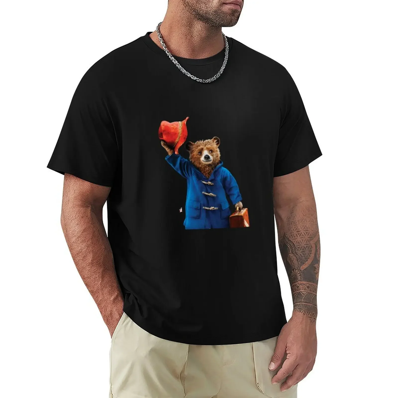 paddington bear T-shirt summer tops cute clothes plus size tops t shirts men