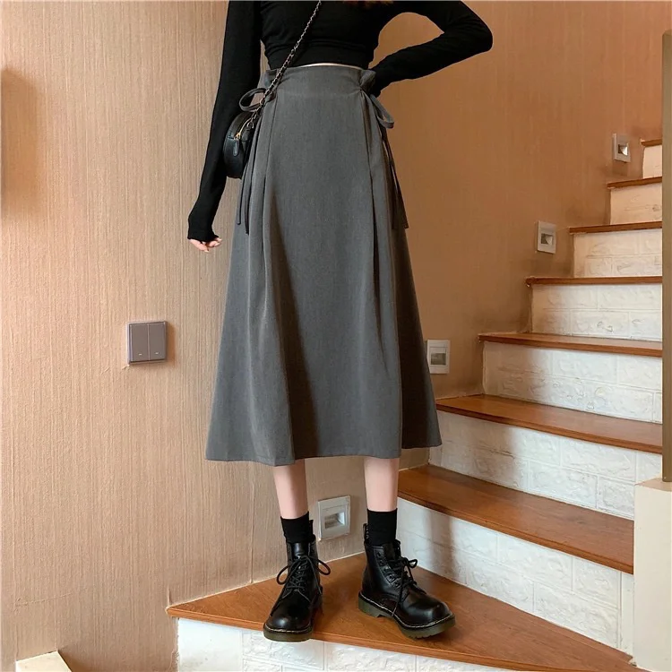 2023 Half Skirt Mid Length Style A-line Skirt High Waist Skirt Korean Fashion Skirts Clothes for Women