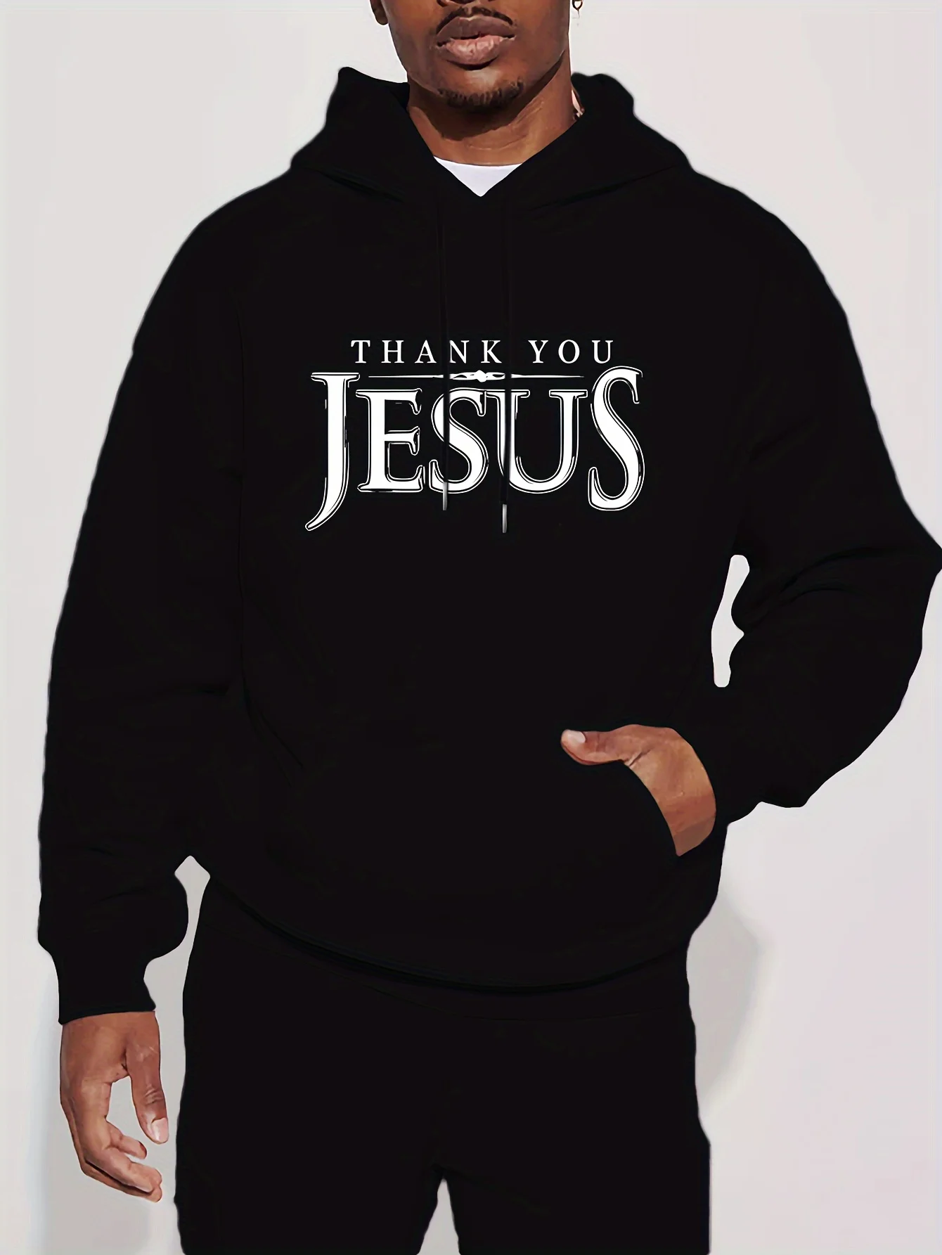 Мужская модная толстовка с принтом Иисуса |   Толстовки с длинным рукавом и карманом-кенгуру |   Для занятий спортом на открытом воздухе