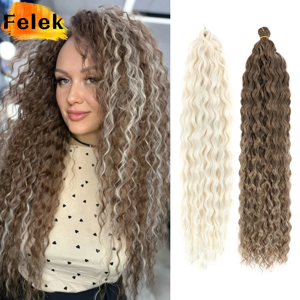 

1-4 Pcs Ariel Curls Hair Water Wave Twist Crochet Hair Afrooki Synthetic Afro Curls Ombre Pink Deep Wave Braiding Hair Extension