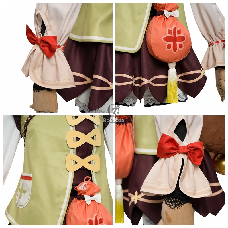 ROLECOS Genshin Auswirkungen Yaoyao Cosplay Kostüm Nette Lolita Mädchen Kleid Halloween Kostüme Schöne Uniform Frauen Party Outfit