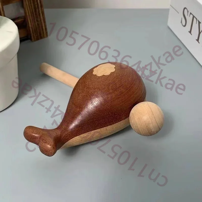 Solid Wood Relieve Pressure Wooden Fish Decorative Ornaments -Cute Animal Small Whale Model Home Room Office Ornaments Gift