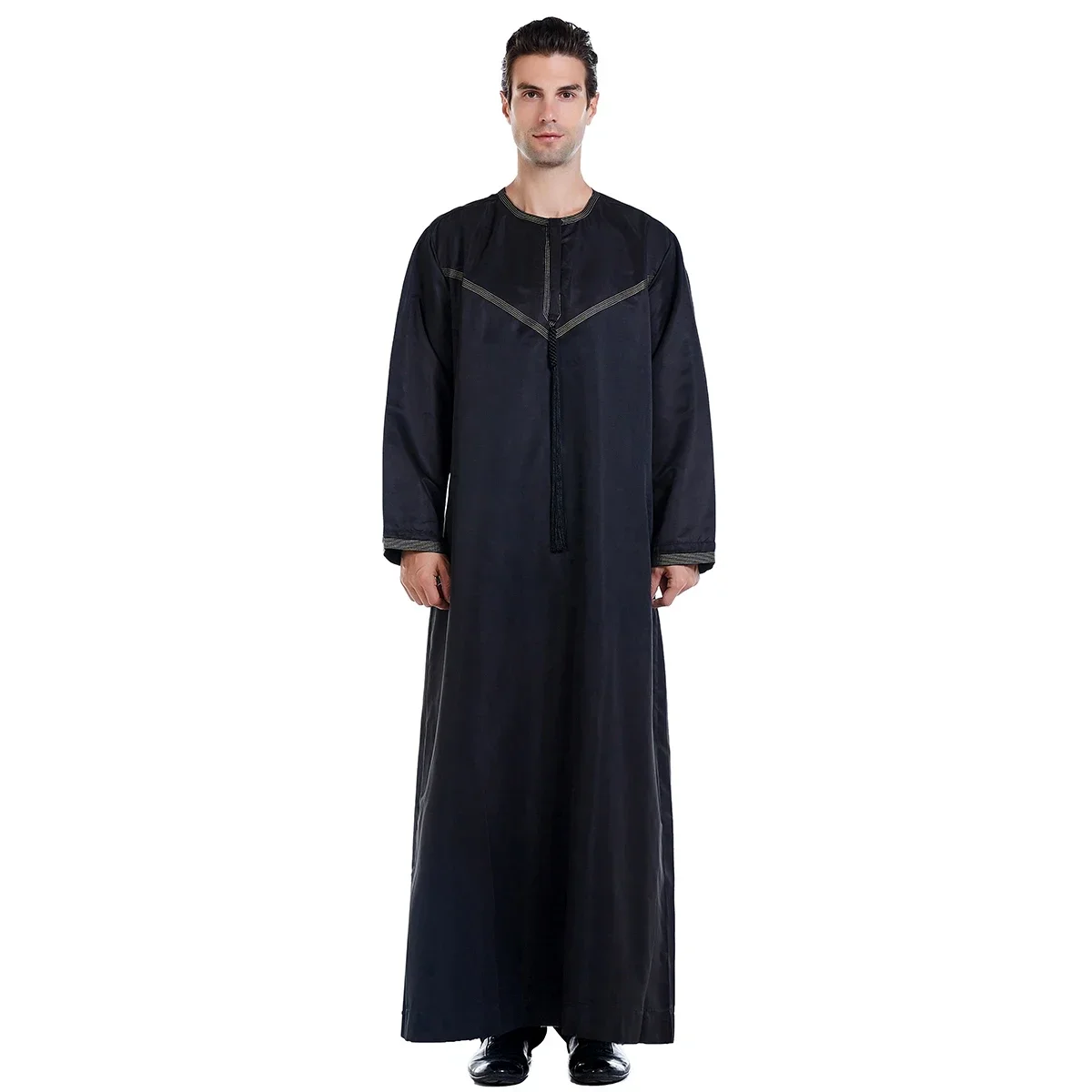Eid Ramadan Jubba Thobe Abito musulmano Uomo Robe Dubai Abaya Turchia Caftano Islam Abbigliamento Daffah Dishdasha Djellaba Preghiera Jalabiya