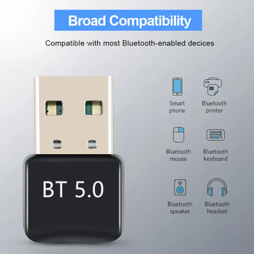 USB Bluetooth 5.0 Adapter USB Wireless Bluetooth Transmitter Receiver For PC LAPTOP Bluetooth Speaker Mouse Keyboard Headset