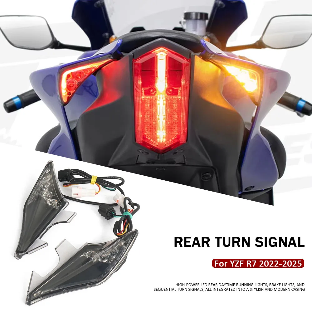

Motorcycle Accessories Rear LED Lights Brake Lamp For Yamaha YZF R7 YZFR7 YZF-R7 2022 2023 2024 2025 New Turn Signal Indicator