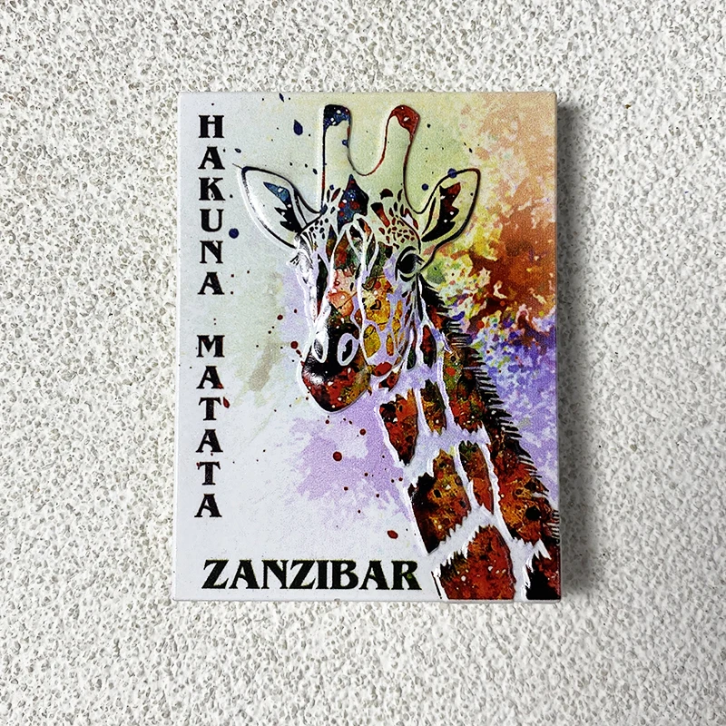 

Africa Zanzibar tourism souvenirs ins High appearance level decorations 3d stereo giraffe magnetic fridge magnets