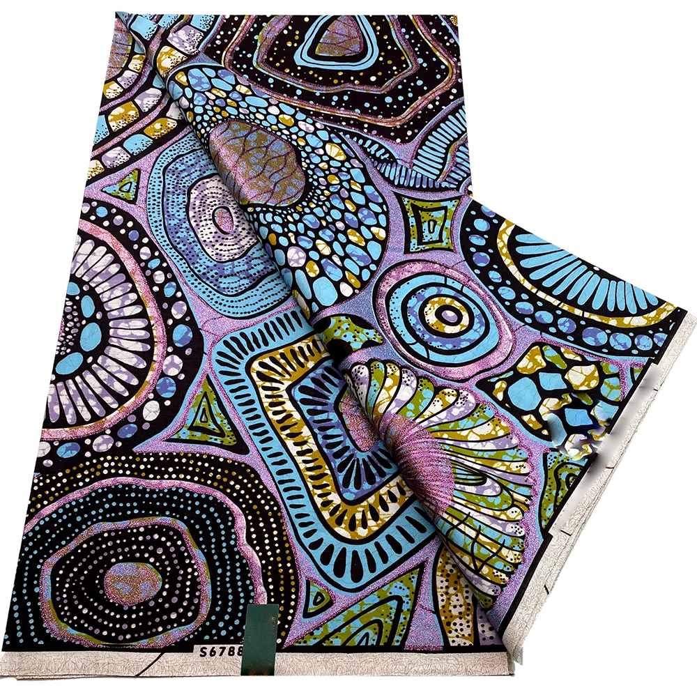 

Новое поступление, ткань Super Wax, 100% хлопок, африканская золотистая восковая ткань, высококачественная восковая ткань с принтом Анкары для шитья, 6 ярдов