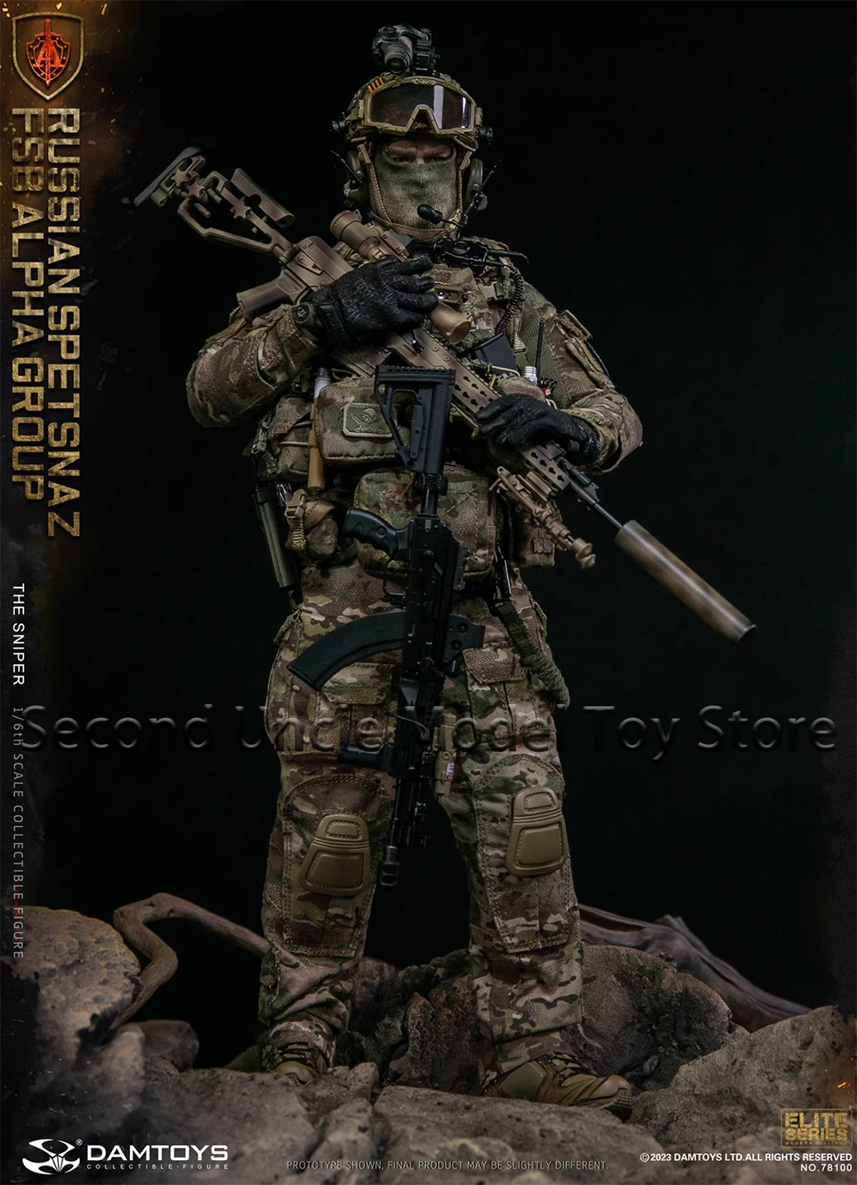 

DAMTOYS 78100 1/6 Russian Spetsnaz Fsbalpha Group Camfoulage Cloth Man Action Figure 12" Full Set Sniper Soldier Model Collects