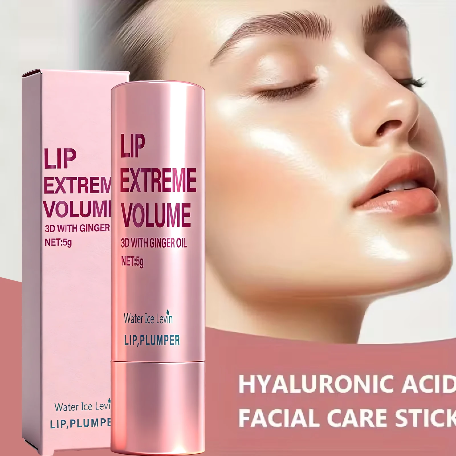 Gloss Labial Voluminizador 5g con Aceite de Jengibre - Hidratante No Pegajoso, Labios Lisos y Voluminosos, Cuidado de Labios