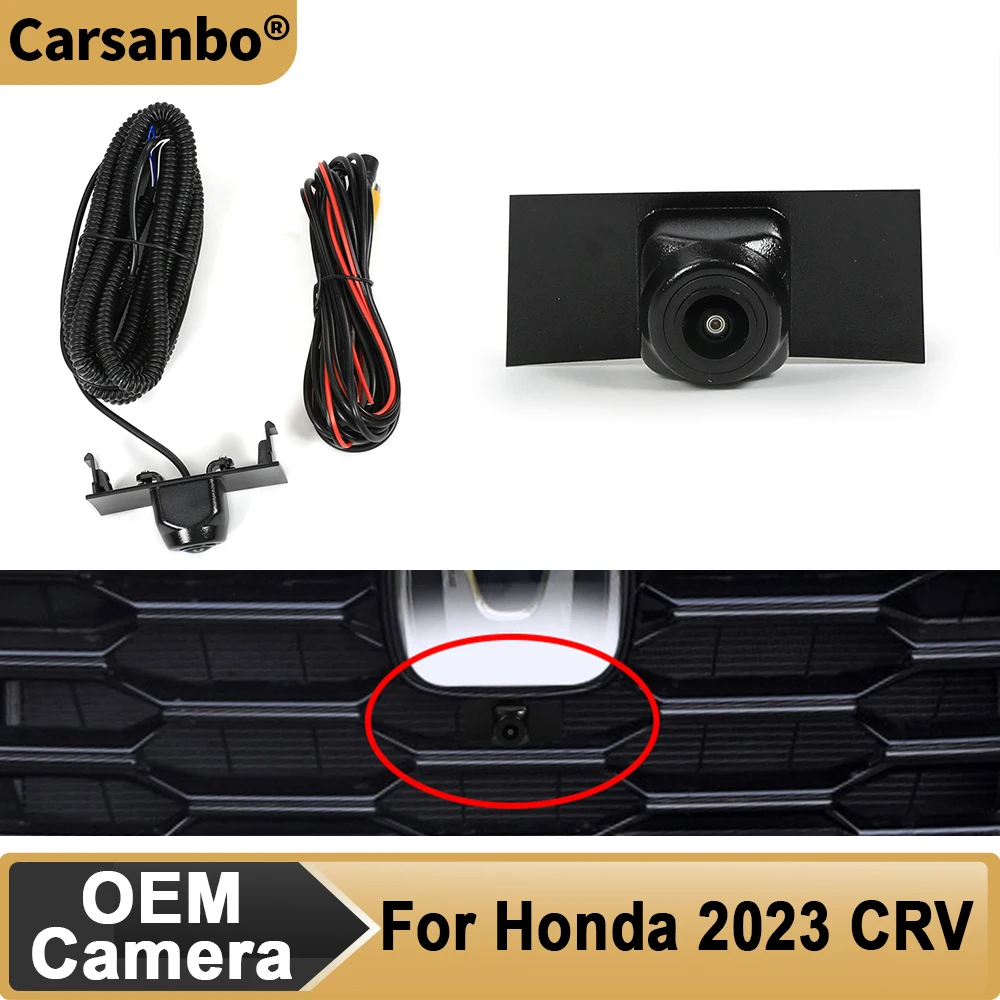 

Автомобильная камера переднего вида Cute для Honda 2023, CRV, ночное видение, рыбий глаз, 150 ° Объектив AHD 1080P Водонепроницаемая система мониторинга парковки