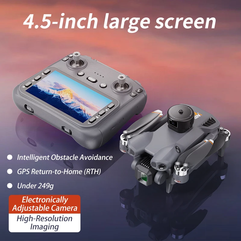 AERC AE51 Drone GPS WIFI FPV ESC 1080P HD Dual Camera 360° Obstacle Avoidance Smart Follow Airdrop Quadcopter 4.5" Screen - view 6