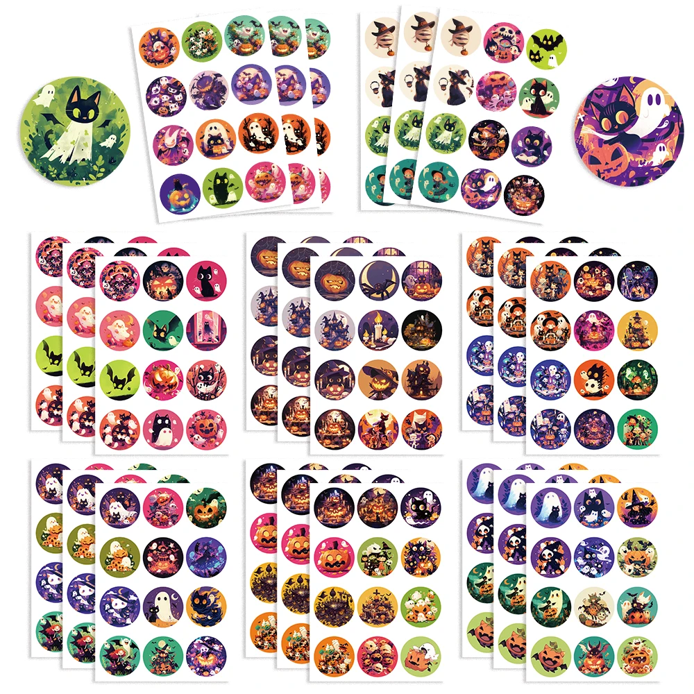 

8/16/32Pcs Cool Halloween Waterproof Stickers Decoration Decals Children DIY Puzzle Sticker Kids Toys Boys Girls Gifts ﻿