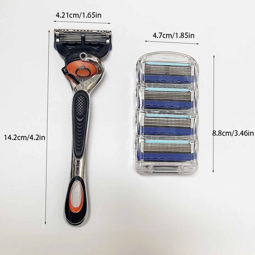 ماكينة حلاقة رجالية عالية الجودة، مقبض مضاد للانزلاق، شفرة حادة، ناعمة ومتينة. ماكينة حلاقة يدوية مكونة من 5 طبقات #5
