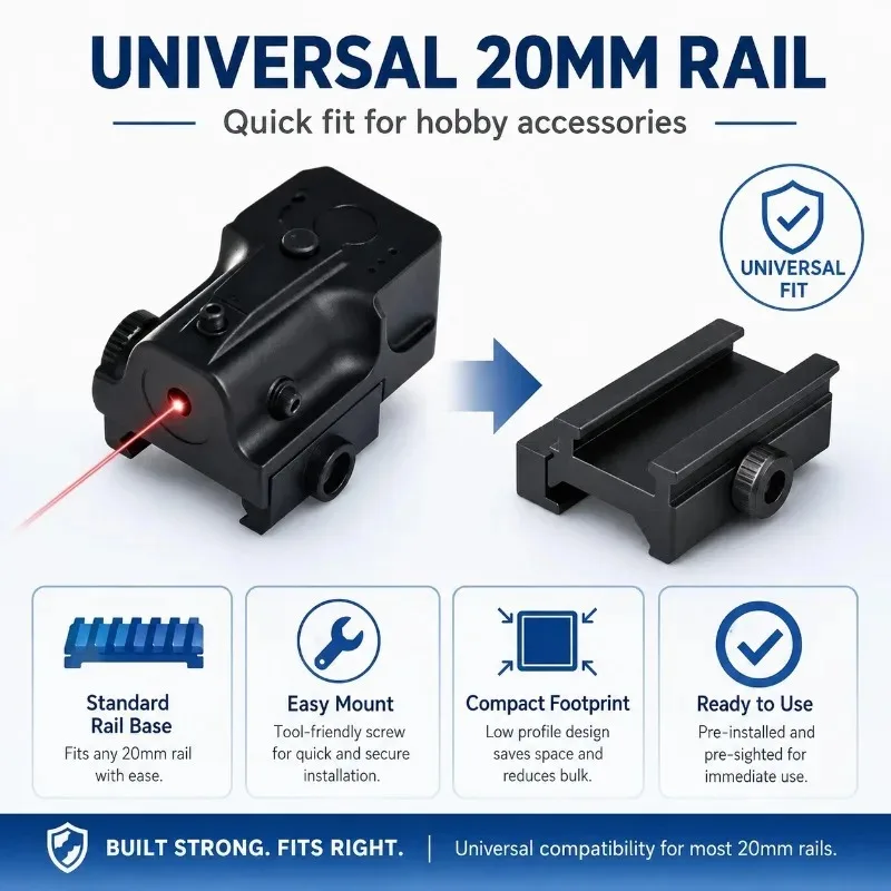 Heavy‑Duty Alloy Rail‑Installed Decor Ornament, Stable Adjustable Red‑beam Indicator for Backyard Leisure Collection