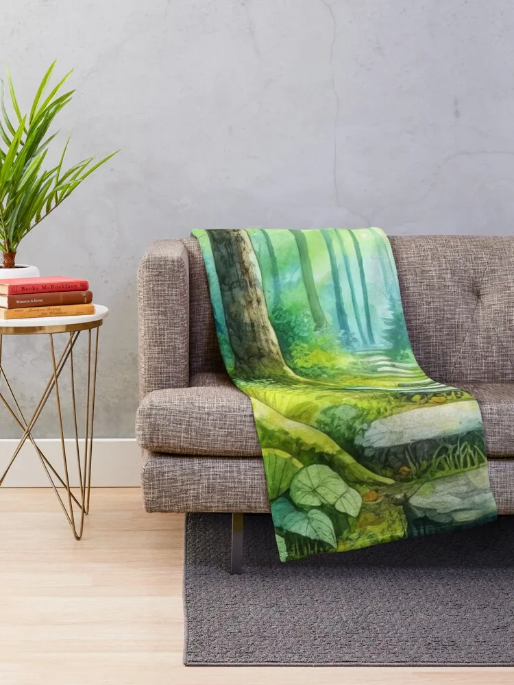 Whispering Woods A Tranquil Forest Trail Throw Blanket Luxury Thicken Blankets Sofas Of Decoration Vintage wednesday Blankets