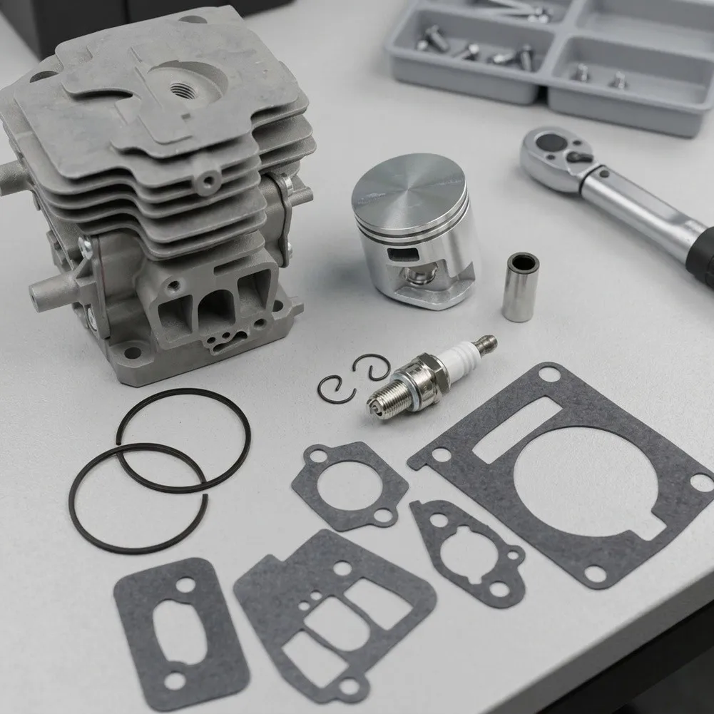 Metal Brushcutter Cylinder with For Piston Kit for FS240 FS240C FS240R FS240RC FS360C FS361C Silver Engine Repair Component
