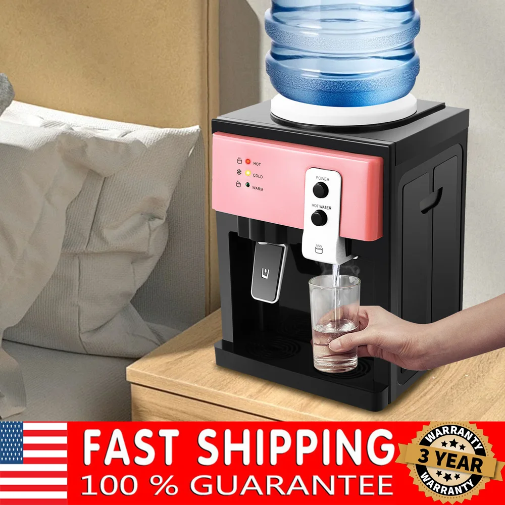 

3 Temperature Setting Water Dispenser, Top Loading System Countertop Water Coolers, Freestanding Hot&Cold Water Ideal for Home