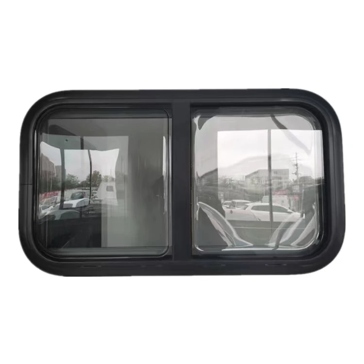 Premium Double Acrylic Horizontal Black RV Sliding Window Camper Van Sliding Window for Motorhome Custom Sizes