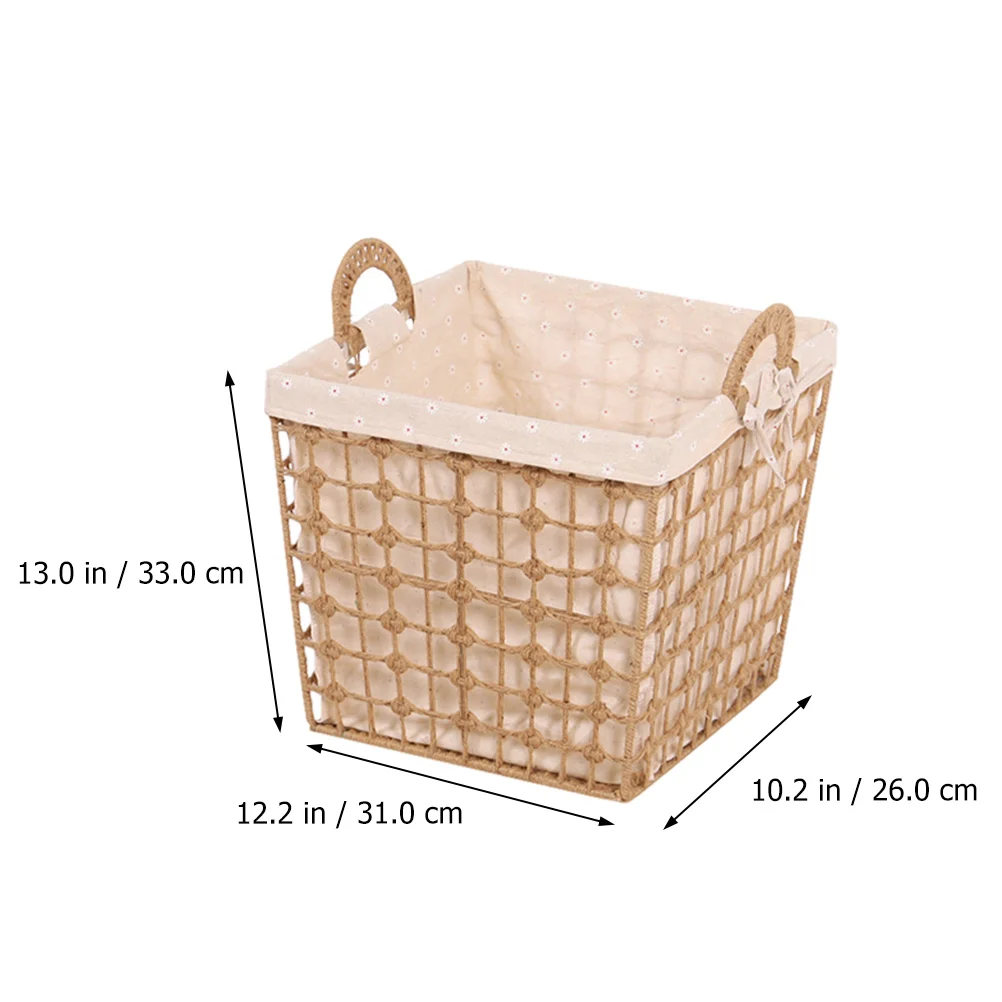 Freestanding Laundry Hamper Woven Basket Foldable Trash Can Dirty Clothes Container