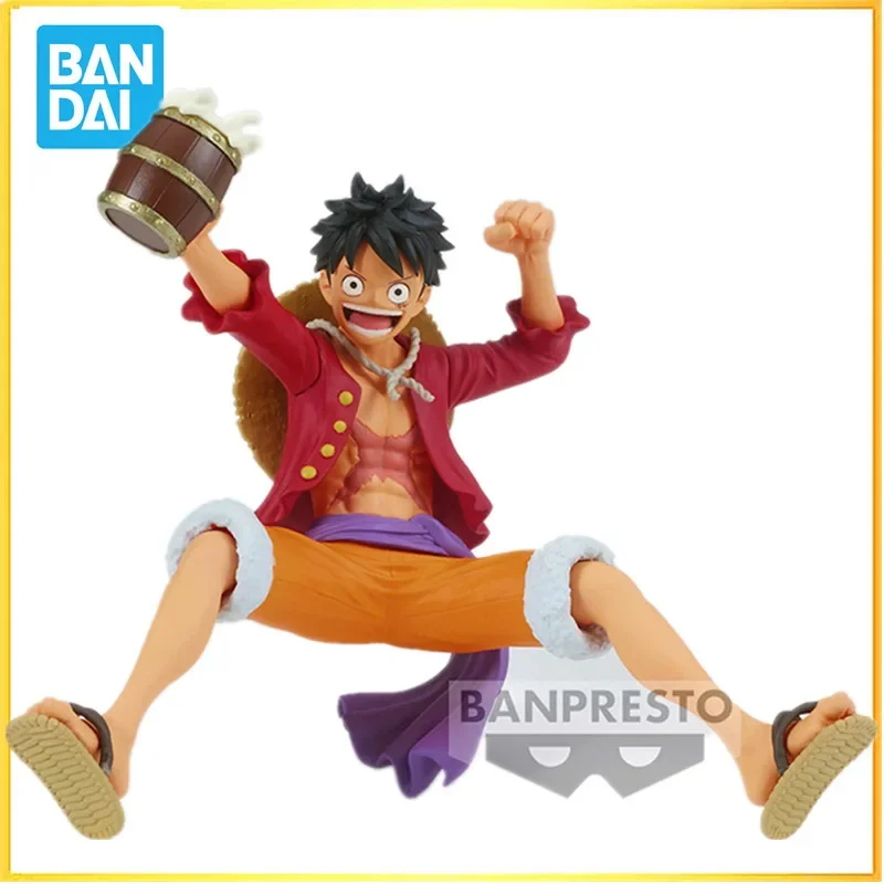 In stock Bandai Original one piece Anime Figure Monkey D. Luffy banquet Action Figure Toys For Kids Gift Collectible Model