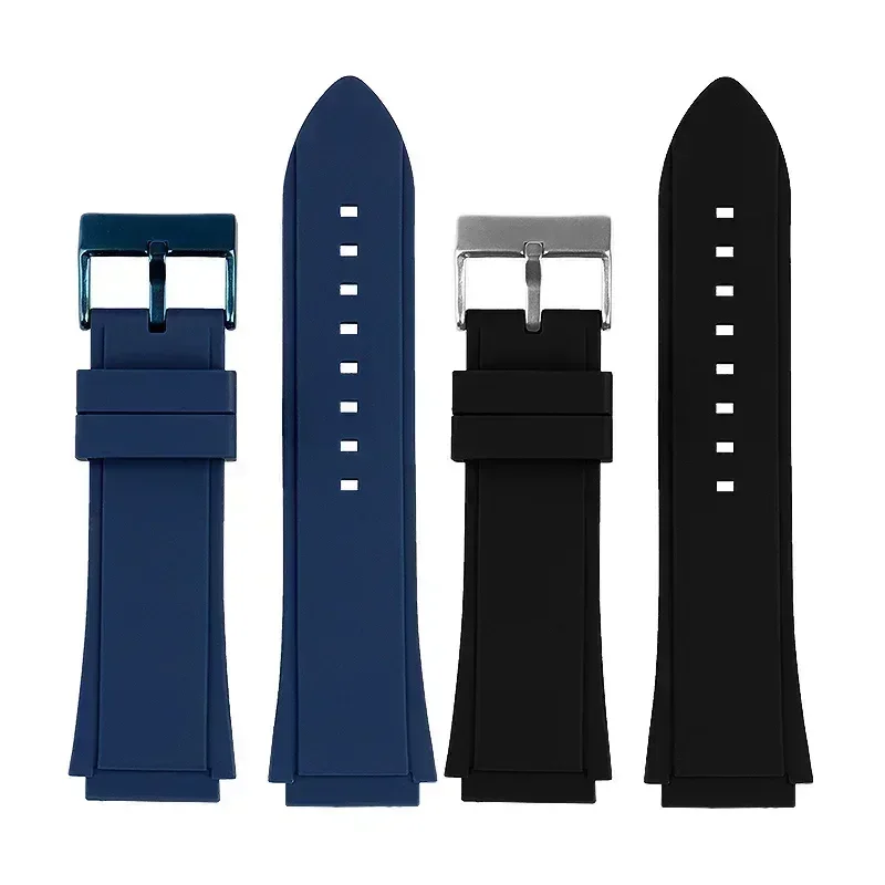 حزام ساعة من السيليكون مصنوع بدقة لـ Guess W0247g3 W0040g3 W0040g7 حزام واجهة محدب رياضي مريح مقاوم للماء 22 مم