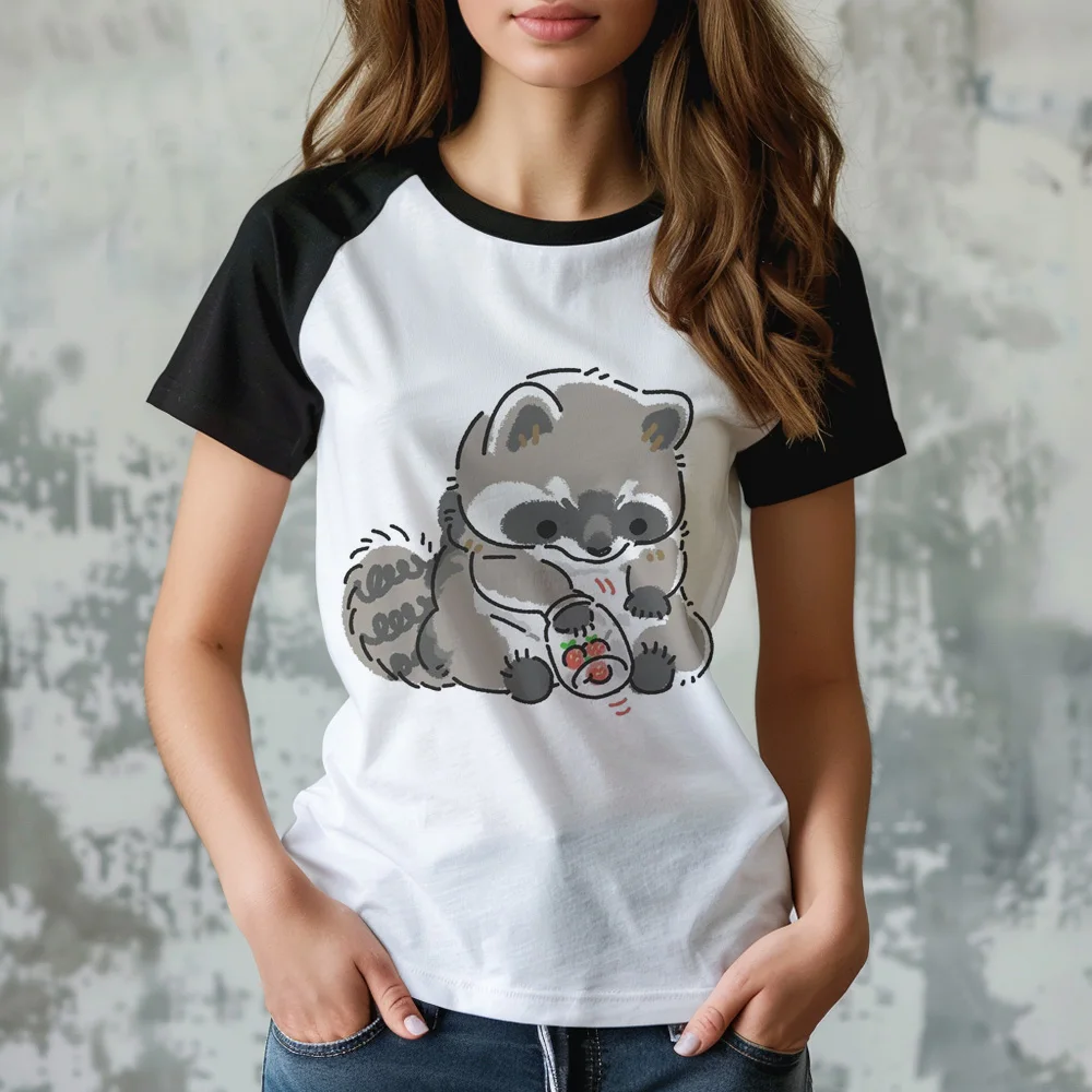 

Mapache top women graphic manga designer t-shirts female harajuku clothes