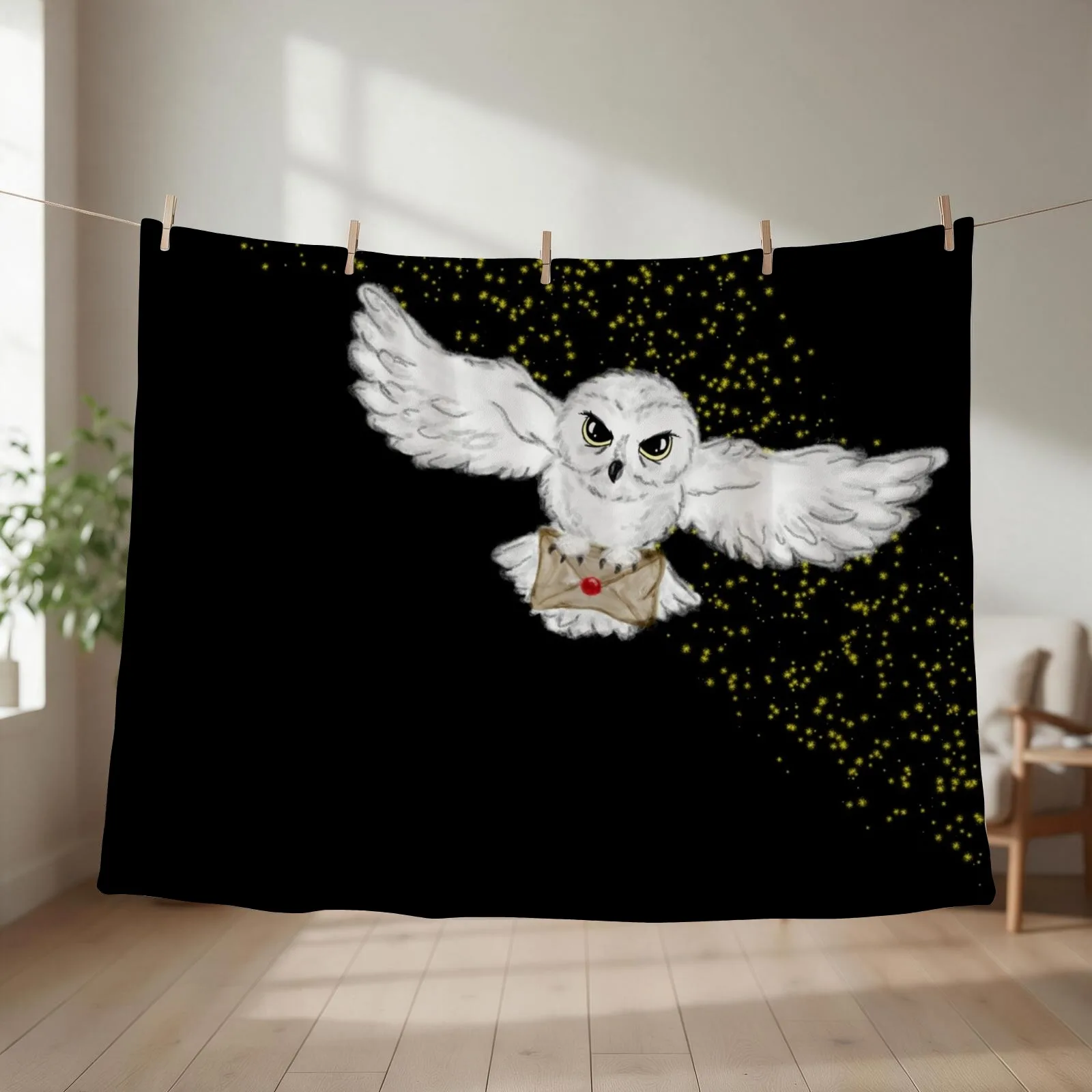 Owl Flight Throw Blanket couch cozy soft plush fuzzy picnic outdoor blanket