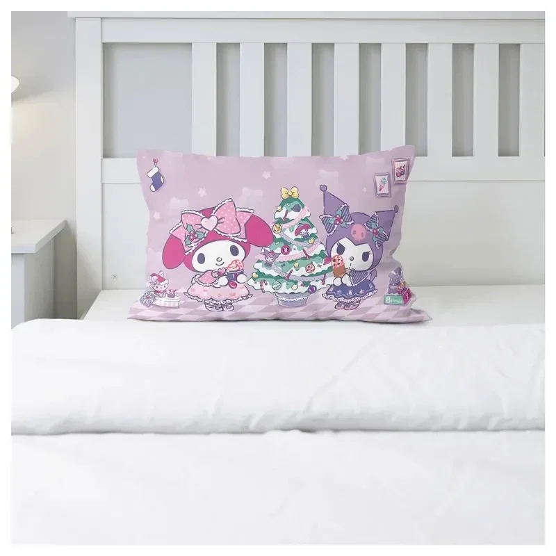 Sanrio Kawaii Kuromi Pillowcase Cartoon New All-inclusive Dirty-resistant Children's Fun Pattern Pillow Protector Cute Bedding