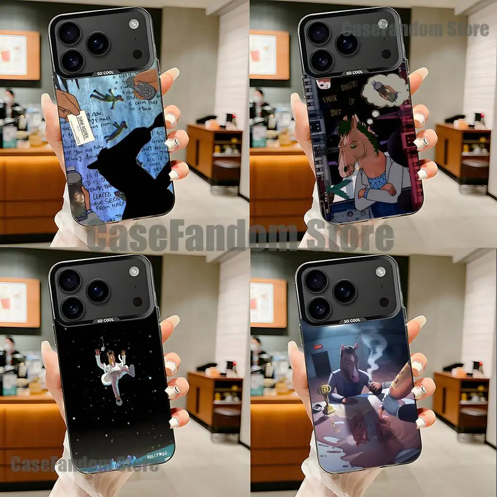 

B-BoJack H-Horseman For iPhone 17,16,15,14,13,12,11,Pro,MAX,Plus Black Shockproof Candy Matte Cover