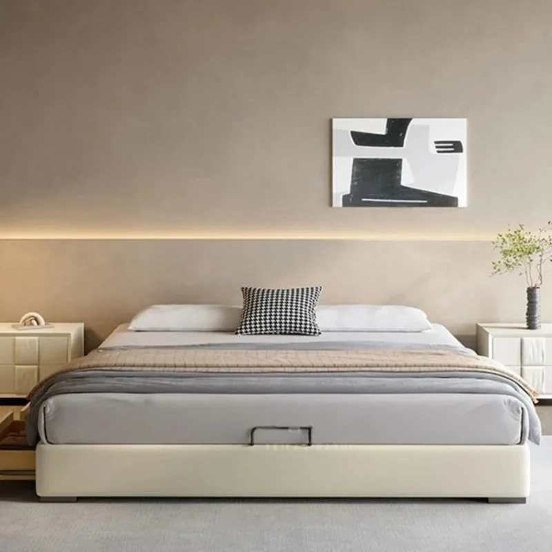 

Floor Lounge Double Bedroom Beds Unique 180x200cm Full Size Minimalist Bed Frames Aesthetic Modern Luxury Home Bedroom Furniture