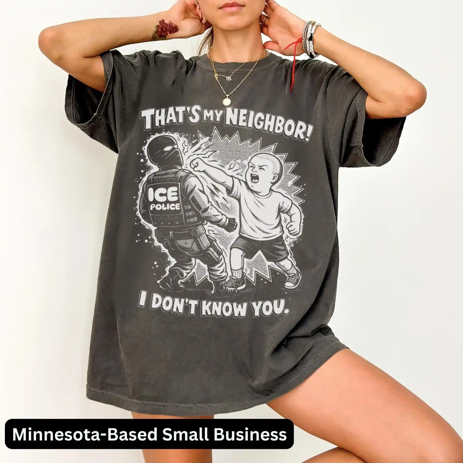 That's My Neighbor Anti ICE Shirt, ICE Political Activist Tee, Unisex Protest Shirt, Comfort Abolish ICE Shrit